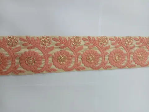 Peach Thread Work Border