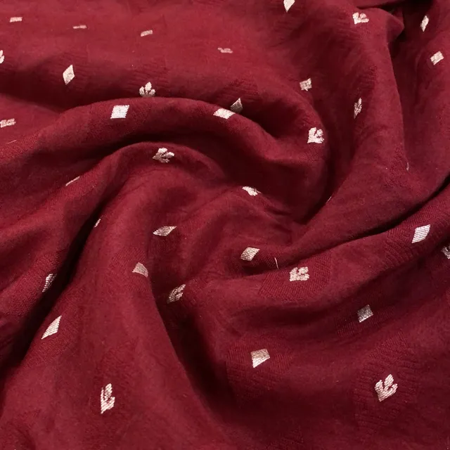 Maroon Chanderi Jacquard fabric