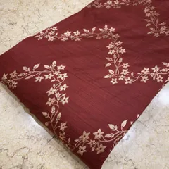 Mehroon Coloured Zig Zag Jacquard Silk fabric