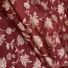 Mehroon Coloured Jaal Jacquard Silk fabric
