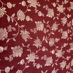 Mehroon Coloured Jaal Jacquard Silk fabric