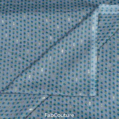 Grey Color Rayon Foil Printed Fabric