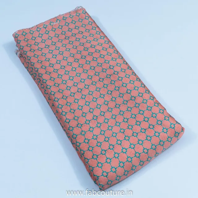 Peach Modal Satin Digital Printed Fabric