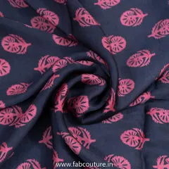 Black Modal Satin Digital Printed Fabric