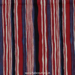 Rust Cotton Discharge Printed Fabric