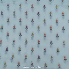 White Mal Cotton Embroidered Fabric