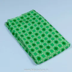 Green Muslin Digital Printed Fabric