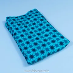 Blue Muslin Digital Printed Fabric