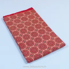 Red Cotton Ajrakh Printed Fabric