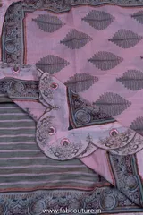 Muslin Printed Suit With Cotton Bottom And Muslin Printed Dupatta with embroidered scalloped edges