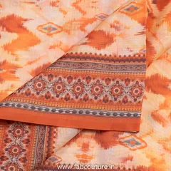 Orange Color Chanderi Digital Printed Fabric