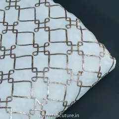 White Dyeble Chinon Chiffon Embroidered Fabric