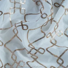 White Dyeble Chinon Chiffon Embroidered Fabric