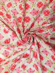 pink chinon chiffon fabric with zari work