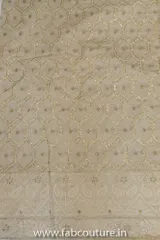 White Color Chanderi Embroidery (1.9 Meter Cut Piece)