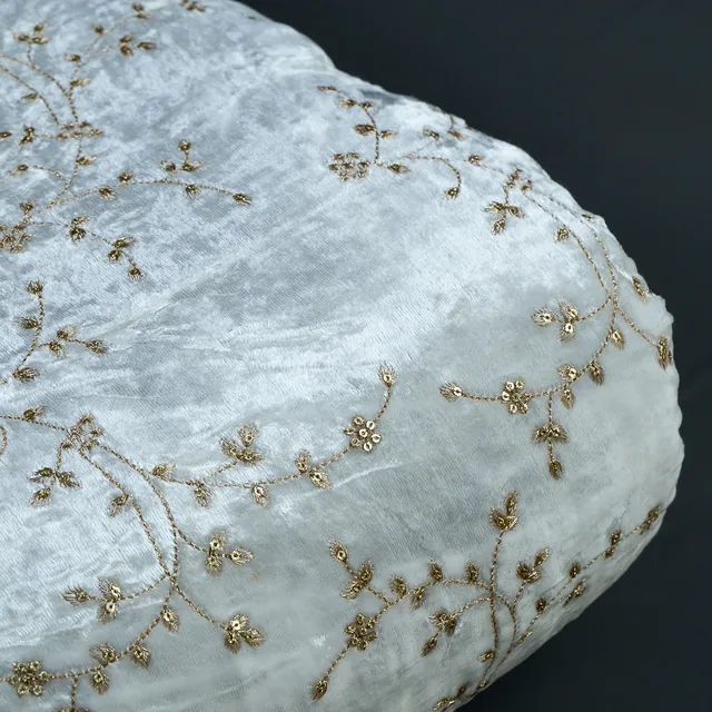 Dyeable Velvet Embroidered Fabric