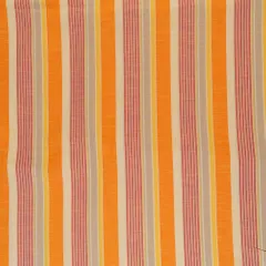 Orange Cotton Strips Printed Fabric