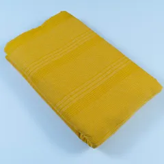 Yellow Rayon Kantha Dobby Strips fabric
