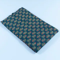 Green Color Katha Dobbi Ajarakh Printed Fabric