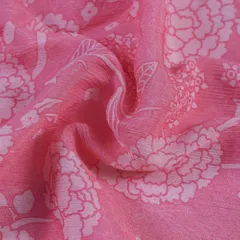 Pink Pure Chinon Chiffon Digital Print (1.80Mtr piece)