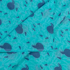 Firozi Cotton Discharge Printed Fabric