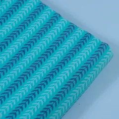 Firozi Cotton Discharge Printed Fabric