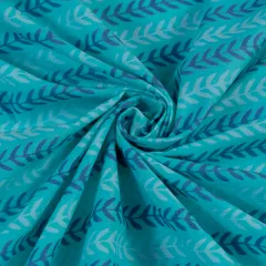 Firozi Cotton Discharge Printed Fabric