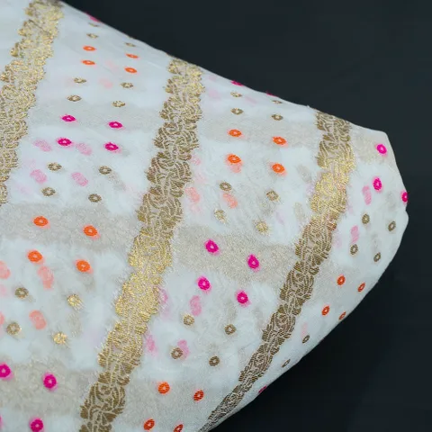 White Dyeable Georgette Jacquard fabric