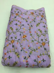 Elegant Jaal work of Multi Colour Thread on Upada Silk fabric