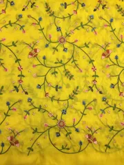 Elegant Jaal work of Multi Colour Thread on Upada Silk fabric