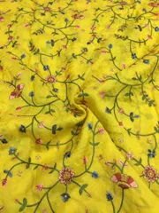 Elegant Jaal work of Multi Colour Thread on Upada Silk fabric