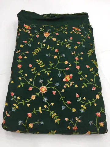 Elegant Jaal work of Multi Colour Thread on Upada Silk fabric