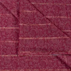 Maroon Muslin Zari Strips Digital Print
