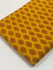 Mustard base fabric with flower print