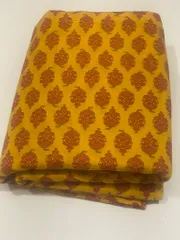 Mustard base fabric with flower print