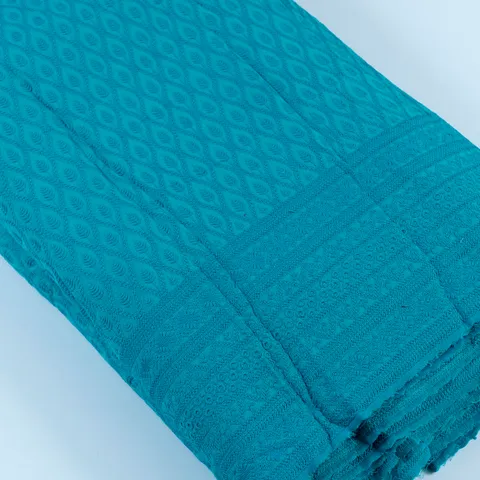 Firozi color Big width Rayon chikan fabric