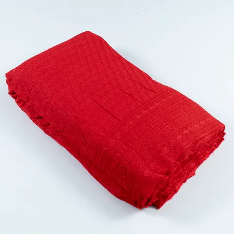 Red color Big width Rayon chikan fabric