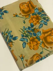 Greyish base fabric with flowers