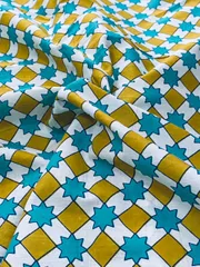 White base fabric with stars print