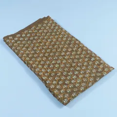 Mustard Color Cotton Cambric Batik Printed Fabric(1.5Meter Piece)