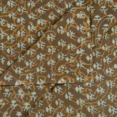 Mustard Color Cotton Cambric Batik Printed Fabric(1.5Meter Piece)