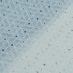 Dyeable Chikan With Sequin Embroidered Fabric