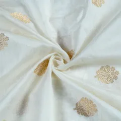 White Dyeable Chanderi Booti fabric