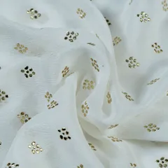White Dyeable Chinon Chiffon Heat Set fabric