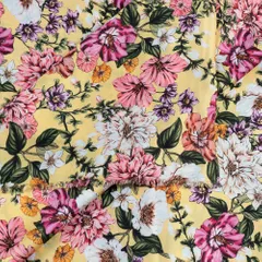 Multi Color Armani Satin Digital Printed Fabric