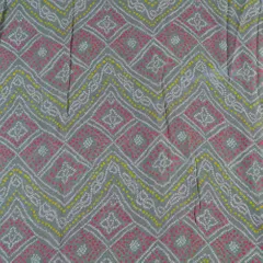 Grey Color Pure Georgette Bandhani Digital Printed Fabric