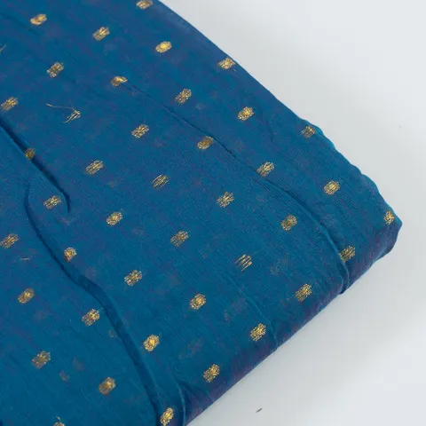 Royal Blue Color Chanderi Booti Jacquard fabric