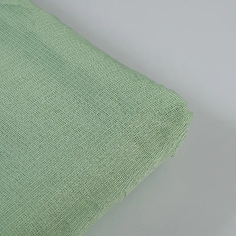 Mint Green Color Kota Doria Checks fabric