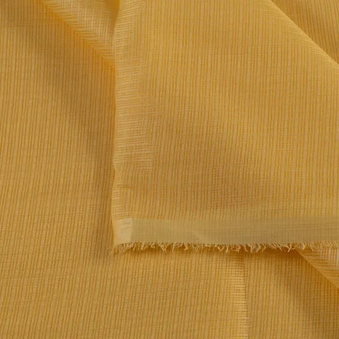 Lemon Yellow Color Kota Doria Checks fabric