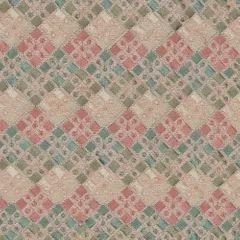 Peach Color Dupion Silk Thread Embroidered Fabric